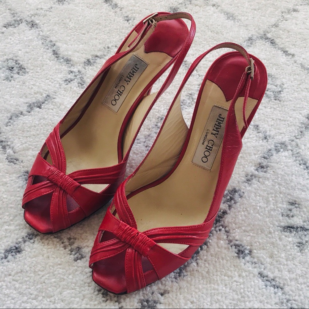 AUTHENTIC Jimmy Choo Red Heels Size 38